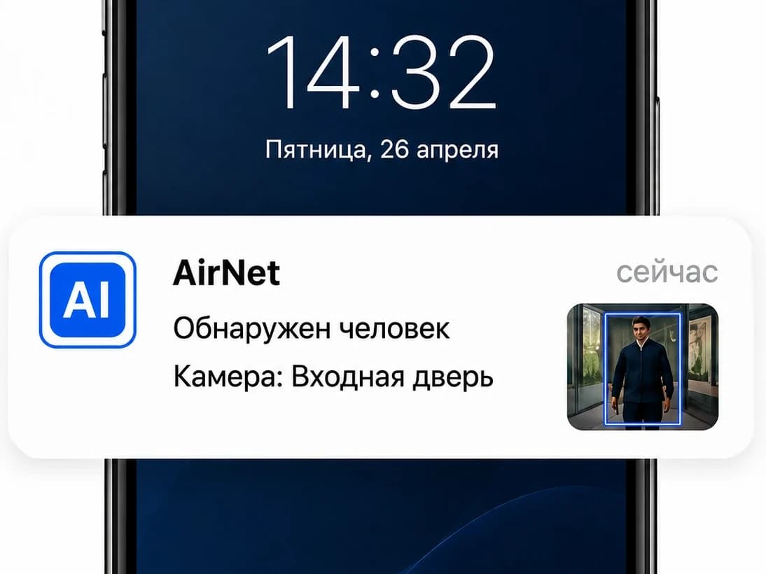 Уведомление AI-детекции на телефоне